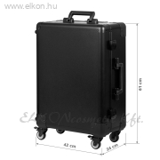 T-27 Hordozható szempillás/fodrász bőrönd pulttá alakítható fekete - E-SHOP ELKONcosmetic Kft.