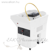 HEAD SPA MOBIL FEJ ÉS HAJTERÁPIÁS KEZELŐÁGY, HAJ SZAUNÁVAL, BÚTOR VÁZAS, ANTRACIT VEGÁN BŐR BORÍTÁS, MŰANYAG FEJMOSÓ, 60L TARTÁLY - ELKON ELKONcosmetic Kft.