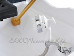 HEAD SPA MOBIL FEJ ÉS HAJTERÁPIÁS KEZELŐÁGY, HAJ SZAUNÁVAL, BÚTOR VÁZAS, ANTRACIT VEGÁN BŐR BORÍTÁS, MŰANYAG FEJMOSÓ, 60L TARTÁLY - ELKON ELKONcosmetic Kft.