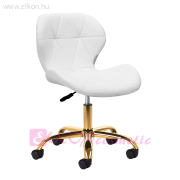 HÁTTÁMLÁS GÁZRUGÓS MUNKASZÉK FEHÉR-ARANY QS-06G - E-SHOP