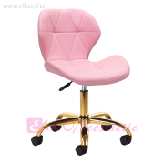 HÁTTÁMLÁS GÁZRUGÓS MUNKASZÉK RÓZSASZÍN-ARANY QS-06G - E-SHOP