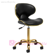 HÁTTÁMLÁS GÁZRUGÓS KAGYLÓS MUNKASZÉK FEKETE-ARANY Q-4599G - E-SHOP
