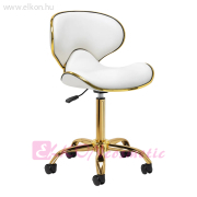HÁTTÁMLÁS GÁZRUGÓS KAGYLÓS MUNKASZÉK FEHÉR-ARANY Q-4599G - E-SHOP