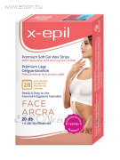 Hidratáló gélgyantacsíkok hialuronnal arcra - 20db - X-Epil