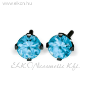4mm Karmos Cubic Cirkónia Világoskék, DLC Natúr Orvosi Fém Belőhető Fülbevaló - STUDEX ELKONcosmetic Kft.