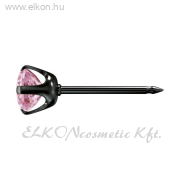 4mm Karmos Cubic Cirkónia Világos Rózsaszín, DLC Natúr Orvosi Fém Belőhető Fülbevaló - STUDEX ELKONcosmetic Kft.