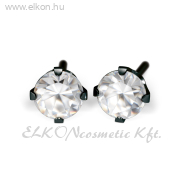4mm Karmos Cubic Cirkónia, DLC Natúr Orvosi Fém Belőhető Fülbevaló - STUDEX ELKONcosmetic Kft.