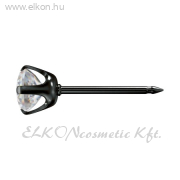 4mm Karmos Cubic Cirkónia, DLC Natúr Orvosi Fém Belőhető Fülbevaló - STUDEX ELKONcosmetic Kft.