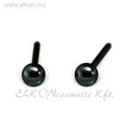 3mm Gömb Fekete, DLC Natúr Orvosi Fém Belőhető Fülbevaló - STUDEX ELKONcosmetic Kft.