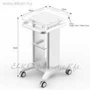 LÉZERES SZŐRTELENÍTŐ KÉSZÜLÉKHEZ PRÉMIUM GÉPÁLLVÁNY , GURULÓS KÉSZÜLÉK ÁLLVÁNY TÁROLÓVAL, PEREMES ASZTALLAL - ELKON ELKONcosmetic Kft.