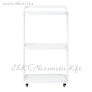 GURULÓS 3 POLCOS ÜVEGLAPOS ESZKÖZKOCSI DÖNTÖTT FEHÉR H6701 - E-SHOP ELKONcosmetic Kft.
