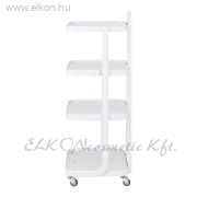 GURULÓS 4 POLCOS ÜVEGLAPOS ESZKÖZKOCSI FEHÉR H6702 - E-SHOP ELKONcosmetic Kft.
