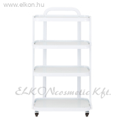 GURULÓS 4 POLCOS ÜVEGLAPOS ESZKÖZKOCSI FEHÉR H6702 - E-SHOP ELKONcosmetic Kft.