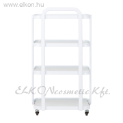 GURULÓS 4 POLCOS ÜVEGLAPOS ESZKÖZKOCSI FEHÉR H6702 - E-SHOP ELKONcosmetic Kft.