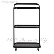 GURULÓS 3 POLCOS ÜVEGLAPOS ESZKÖZKOCSI TETOVÁLÁSHOZ DÖNTÖTT FEKETE Pro-Ink H6701 - E-SHOP ELKONcosmetic Kft.