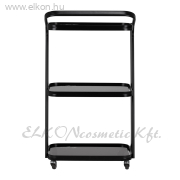 GURULÓS 3 POLCOS ÜVEGLAPOS ESZKÖZKOCSI TETOVÁLÁSHOZ DÖNTÖTT FEKETE Pro-Ink H6701 - E-SHOP ELKONcosmetic Kft.