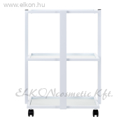GURULÓS 3 POLCOS ÜVEGLAPOS ESZKÖZKOCSI FEHÉR GIOVANNI E40 - E-SHOP ELKONcosmetic Kft.