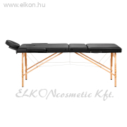 Összecsukható Masszázsasztal Ágy - Komfort Activ Fizjo Lux 3 szekciós 190x70 fekete - E-SHOP ELKONcosmetic Kft.
