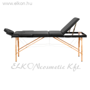 Összecsukható Masszázsasztal Ágy - Komfort Activ Fizjo Lux 3 szekciós 190x70 fekete - E-SHOP ELKONcosmetic Kft.