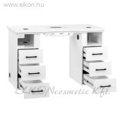 Manikűrös Műkörmös Asztal Porelszívóval 6 fiók MOMO L01 fehér - E-SHOP ELKONcosmetic Kft.