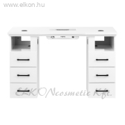 Manikűrös Műkörmös Asztal Porelszívóval 6 fiók MOMO L01 fehér - E-SHOP ELKONcosmetic Kft.