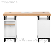 Manikűrös Műkörmös Asztal Porelszívóval 7 fiók MOMO L02 fehér-fekete-fa színekkel - E-SHOP ELKONcosmetic Kft.