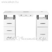 Manikűrös Műkörmös Asztal Porelszívóval 5 fiók MOMO L03 fehér - E-SHOP ELKONcosmetic Kft.