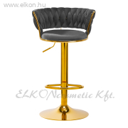 4Rico Gázrugós Bárszék QS-B313a szürke bársony - E-SHOP ELKONcosmetic Kft.