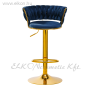 4Rico Gázrugós Bárszék QS-B313a sötétkék bársony - E-SHOP ELKONcosmetic Kft.