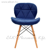 4Rico Váró Szék QS-186 sötétkék bársony - E-SHOP ELKONcosmetic Kft.