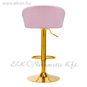 4Rico Gázrugós Bárszék QS-B16G rózsaszín bársony - E-SHOP ELKONcosmetic Kft.