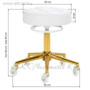 Munkaszék Gázpumpás - fehér-arany - E-SHOP ELKONcosmetic Kft.