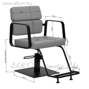 Gabbiano Porto hidraulikus Fodrász Szék - szürke-fekete - E-SHOP ELKONcosmetic Kft.