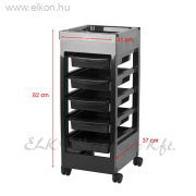 Gabbiano 048A fodrász kellékeskocsi - fekete - E-SHOP ELKONcosmetic Kft.