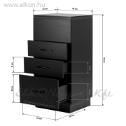 Fodrász 2027B kellékes szekrény fekete - E-SHOP ELKONcosmetic Kft.