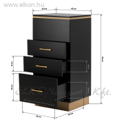 Fodrász 2027BG kellékes szekrény fekete-aranybarna - E-SHOP ELKONcosmetic Kft.
