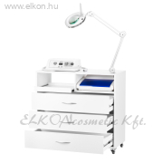 PEDIKŰRÖS MUNKAÁLLOMÁS Csiszolóval, Sterilizálóval, Lámpával széles fiók - E-SHOP ELKONcosmetic Kft.