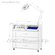 PEDIKŰRÖS MUNKAÁLLOMÁS Csiszolóval, Sterilizálóval, Lámpával széles fiók - E-SHOP ELKONcosmetic Kft.