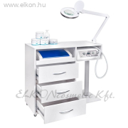 PEDIKŰRÖS MUNKAÁLLOMÁS Csiszolóval, Sterilizálóval, Lámpával keskeny fiók - E-SHOP