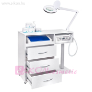 PEDIKŰRÖS MUNKAÁLLOMÁS Csiszolóval, Sterilizálóval, Lámpával keskeny fiók - E-SHOP