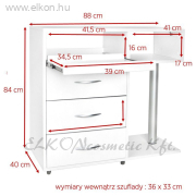 PEDIKŰRÖS MUNKAÁLLOMÁS Csiszolóval, Sterilizálóval, Lámpával keskeny fiók - E-SHOP ELKONcosmetic Kft.