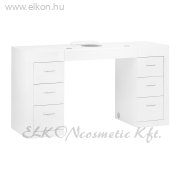 Manikűrös Műkörmös Asztal Porelszívóval, 6 fiókkal - fehér - E-SHOP ELKONcosmetic Kft.