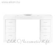 Manikűrös Műkörmös Asztal Porelszívóval, 6 fiókkal - fehér - E-SHOP ELKONcosmetic Kft.