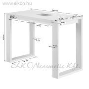 Manikűrös Műkörmös Asztal Porelszívóval - fehér - E-SHOP ELKONcosmetic Kft.