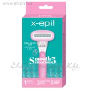 Smooth Sensation 5 pengés női borotva + 2db borotvabetét - X-Epil