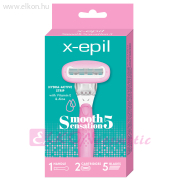 Smooth Sensation 5 pengés női borotva + 2db borotvabetét - X-Epil