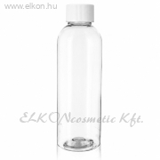 ÜRES, VÍZTISZTA ÁTLÁTSZÓ KOZMETIKAI FLAKON, FEHÉR KUPAKKAL, 100ml - ELKON