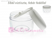 TÉGELY 50ml VÍZTISZTA ÁTLÁTSZÓ FEHÉR FEDÉLLEL - DAB