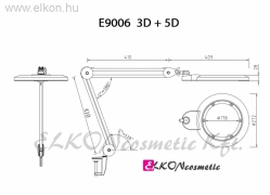 NAGYÍTÓS LÁMPA E9006-LED-3D + 5D SZABÁLYOZHATÓ FÉNYERŐVEL FEHÉR - ELKON ELKONcosmetic Kft.