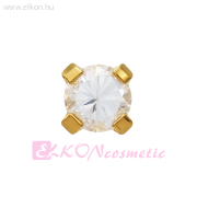 3mm Karmos Cubic Cirkónia, Aranyozott Belőhető Fülbevaló - STUDEX